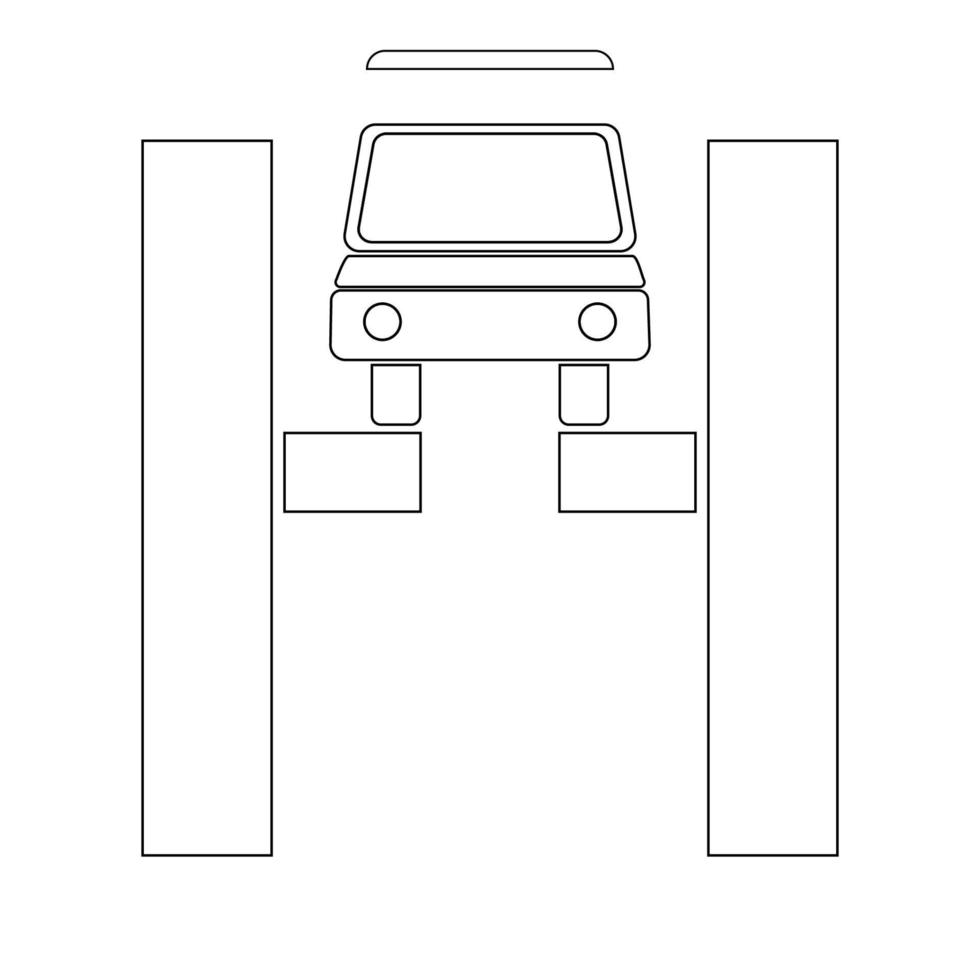 car lift hydraulic icon vector