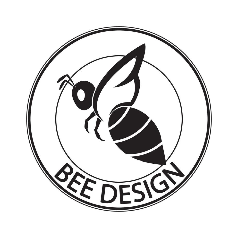 icono de diseño de ilustraciones de logotipo de abeja vector