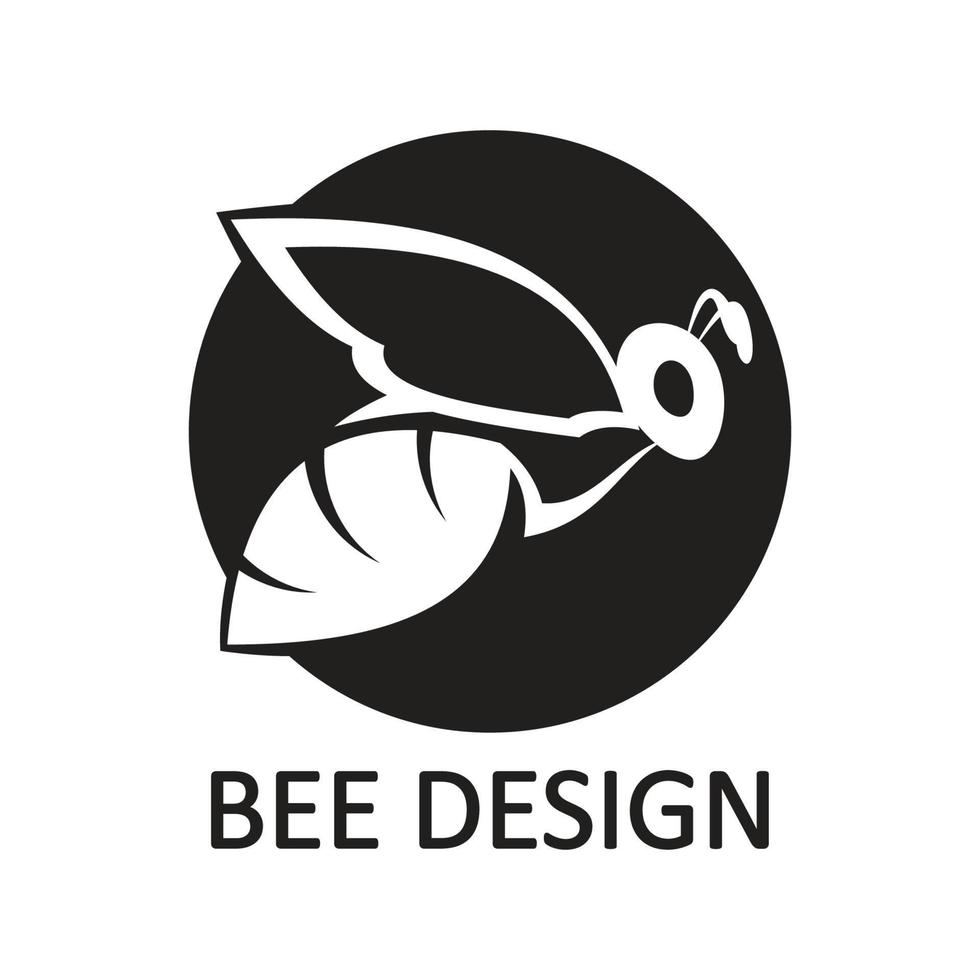 icono de diseño de ilustraciones de logotipo de abeja vector