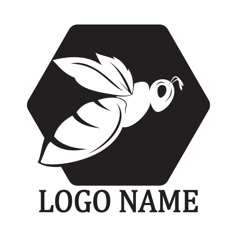 icono de diseño de ilustraciones de logotipo de abeja vector