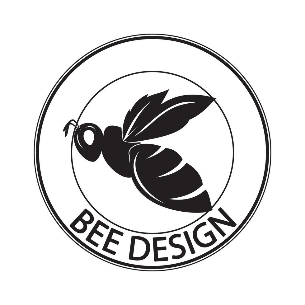 icono de diseño de ilustraciones de logotipo de abeja vector