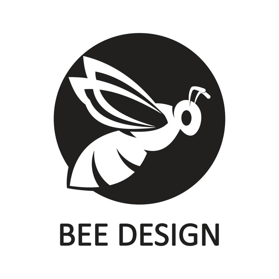 icono de diseño de ilustraciones de logotipo de abeja vector