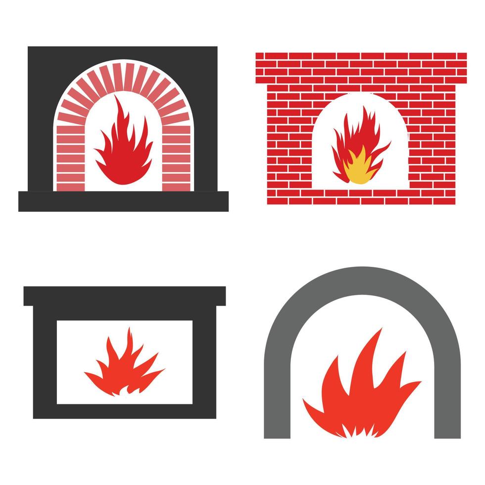 vector de icono de chimenea