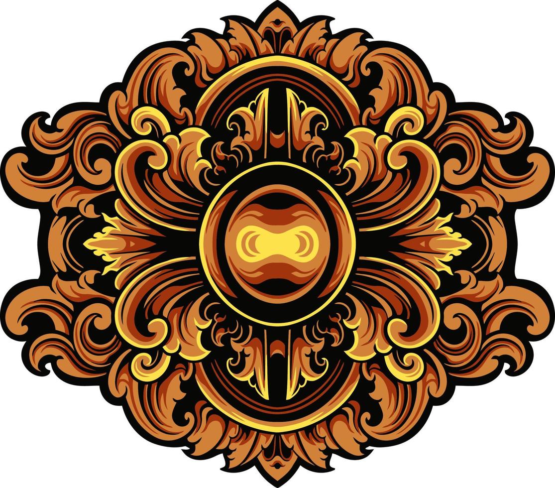 Classic ornament vector design for elements, editable color