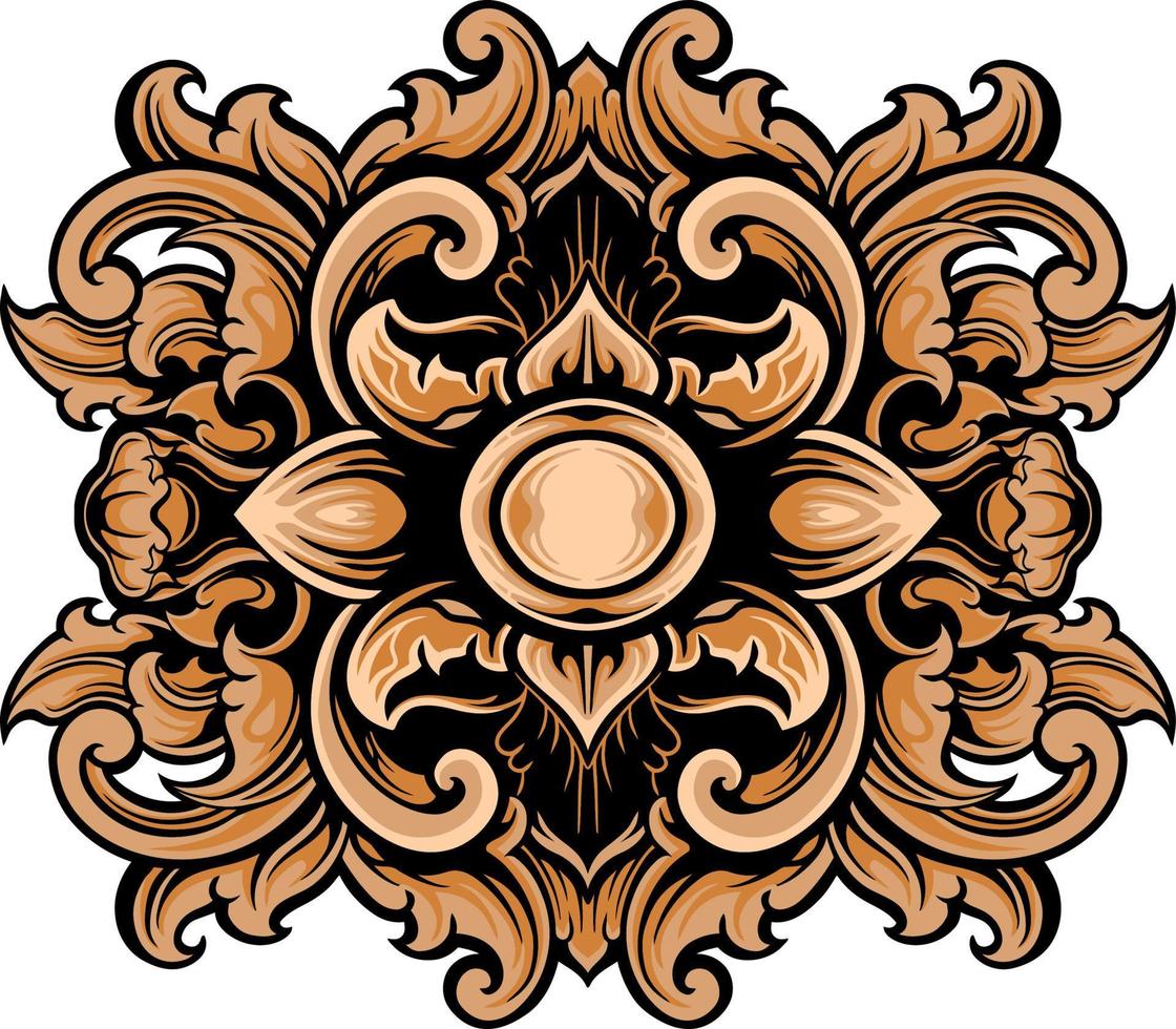 Classic ornament vector design for elements, editable color