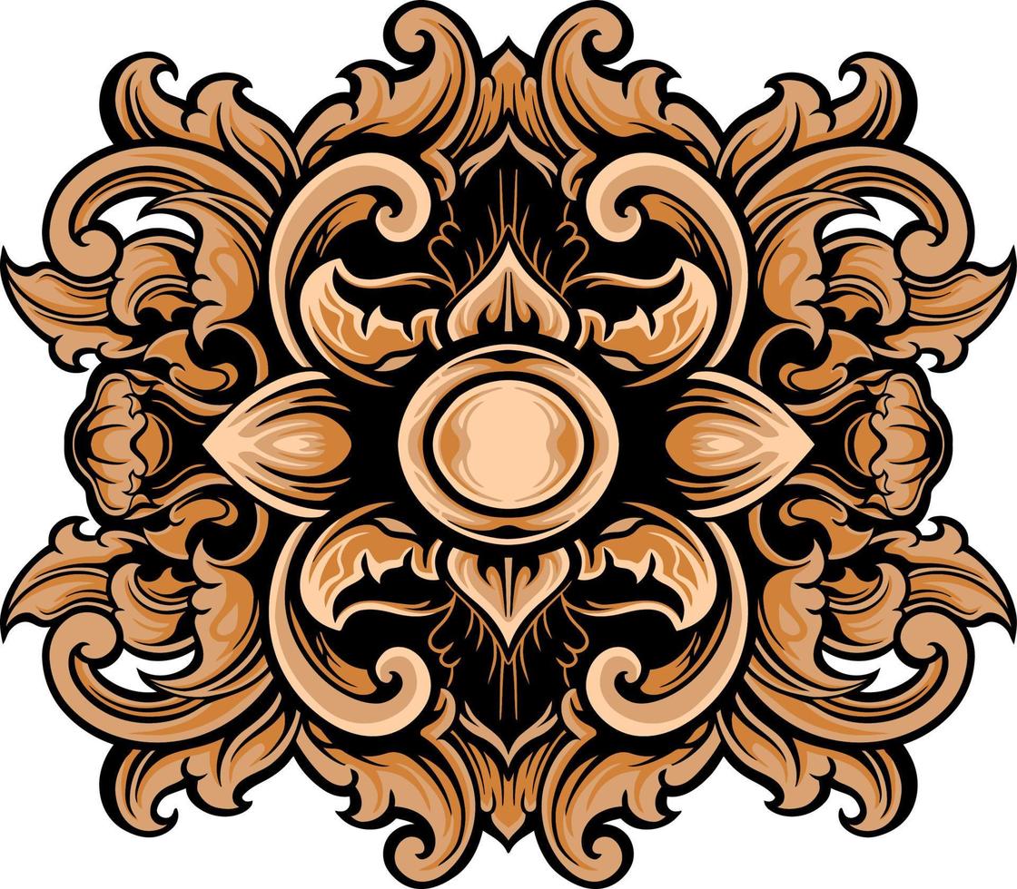 Classic ornament vector design for elements, editable color