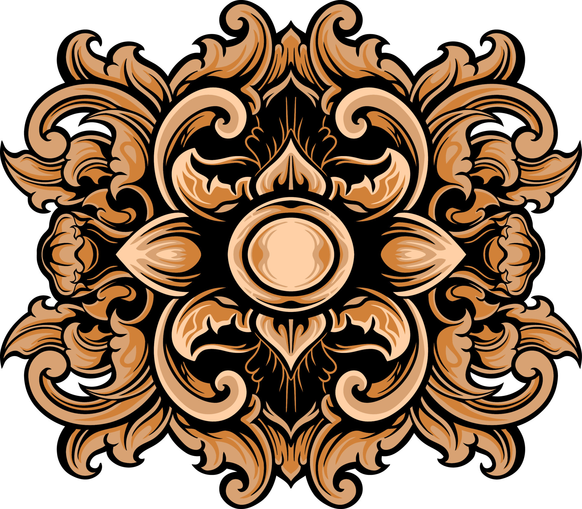 Classic ornament vector design for elements, editable color 21955320