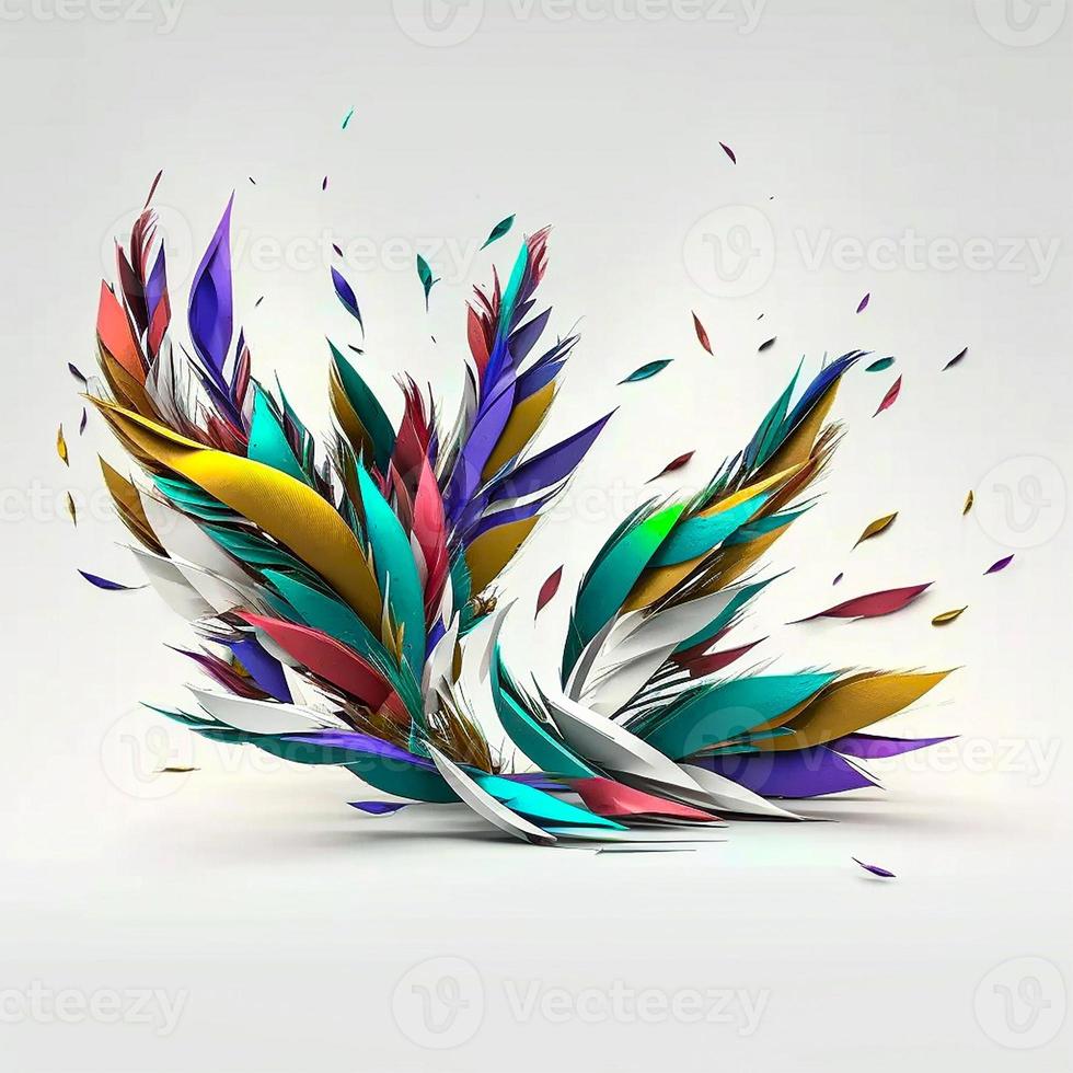 3d vistoso plumas para carnaval composición foto