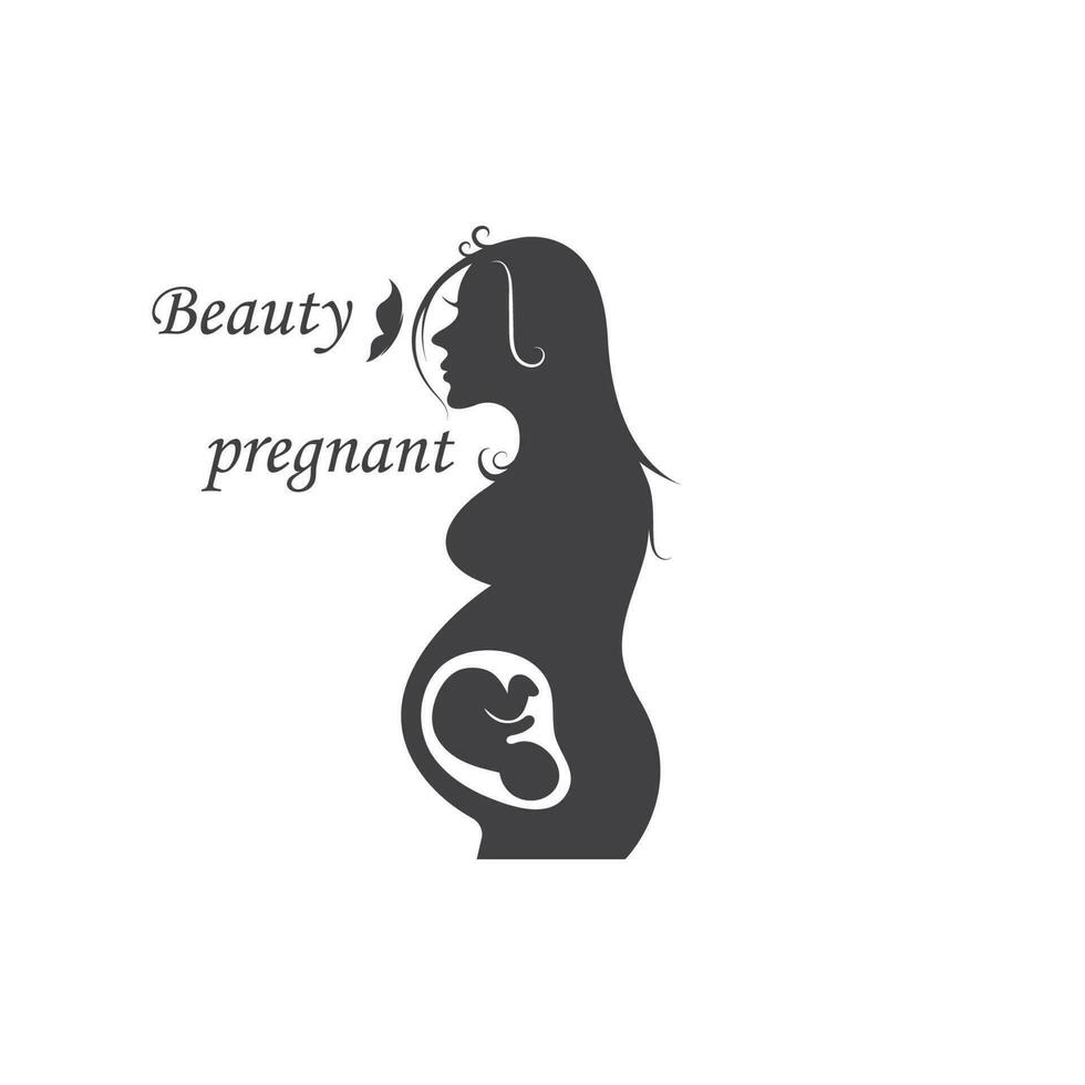 beauty pregnant women vector icon