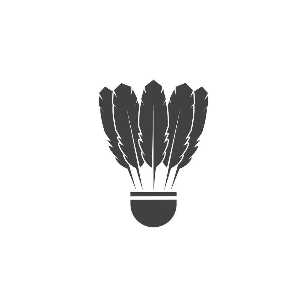 shuttlecock vector icon logo illustration design
