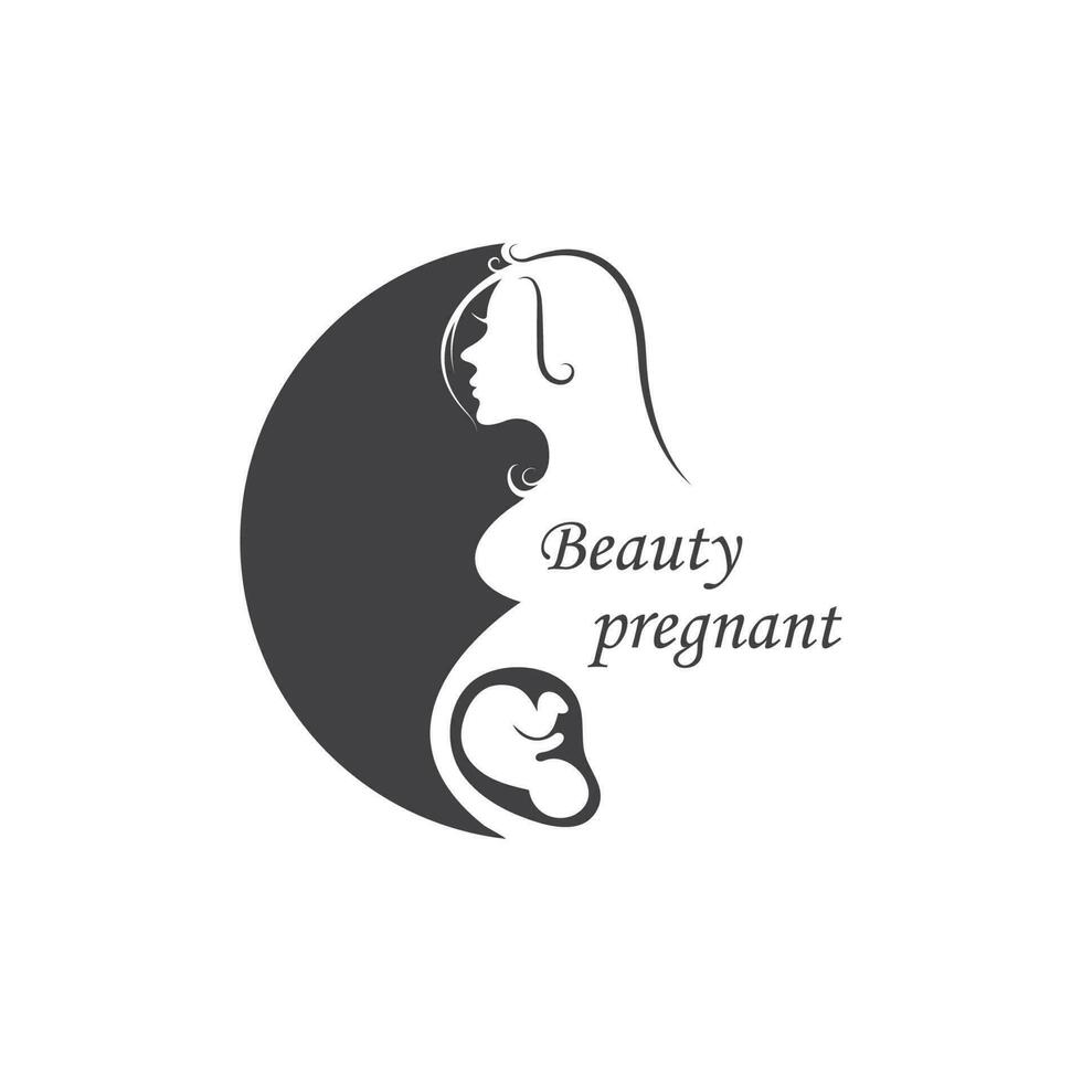 beauty pregnant women vector icon