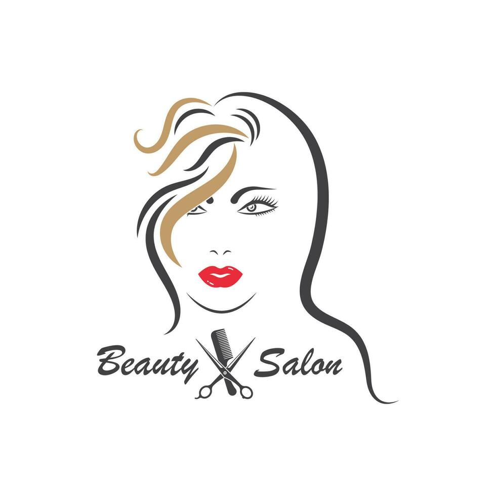 beauty face woman vector illustration template