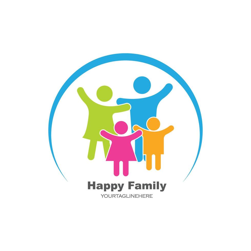 contento familia símbolo icono logo diseño vector