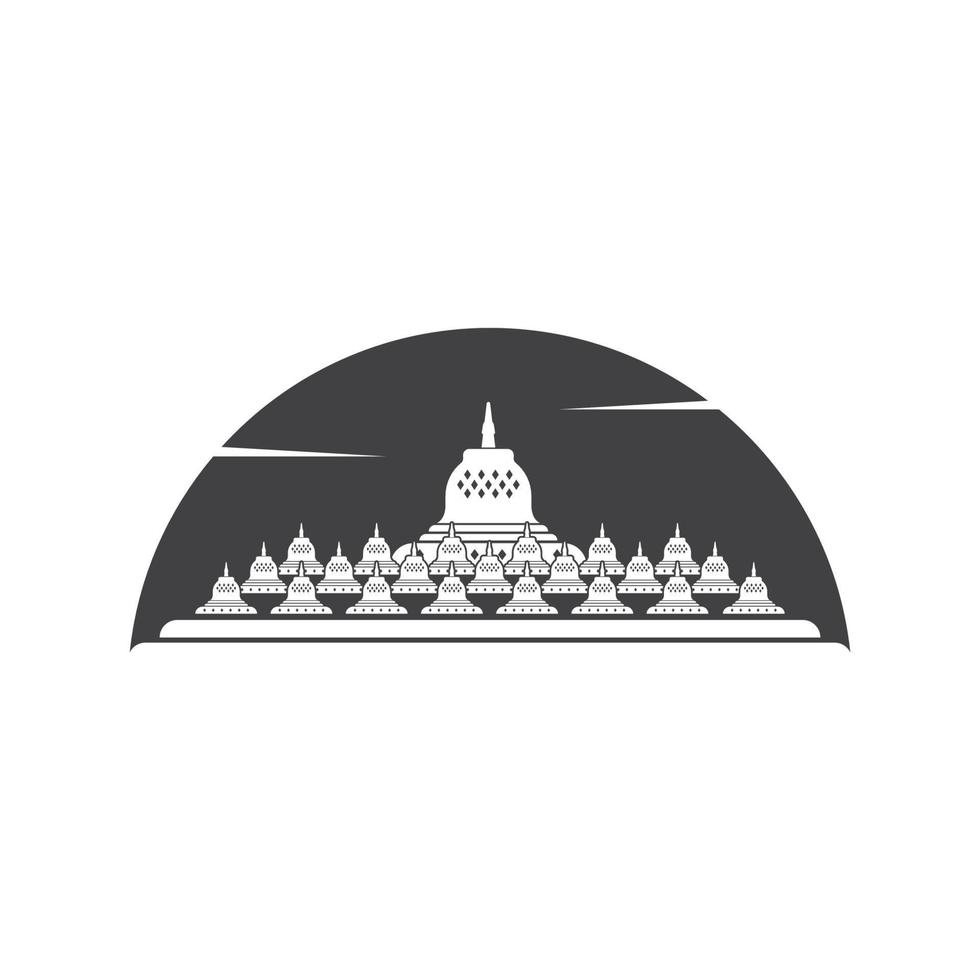 borobudur es indonesio templo uno de el palabras milagros vector ilustración