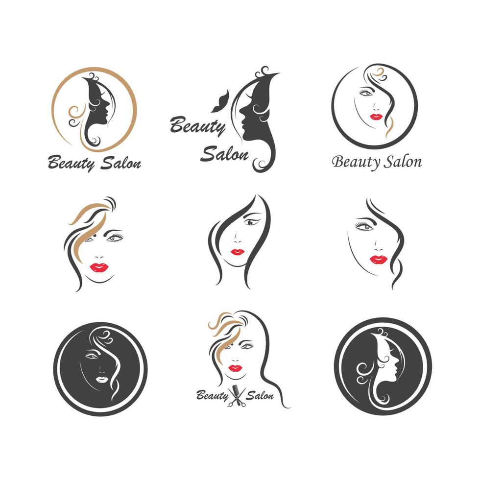 beauty face woman vector illustration template