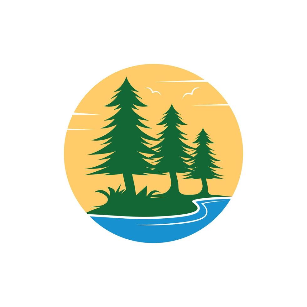 pines tree vector illustration design