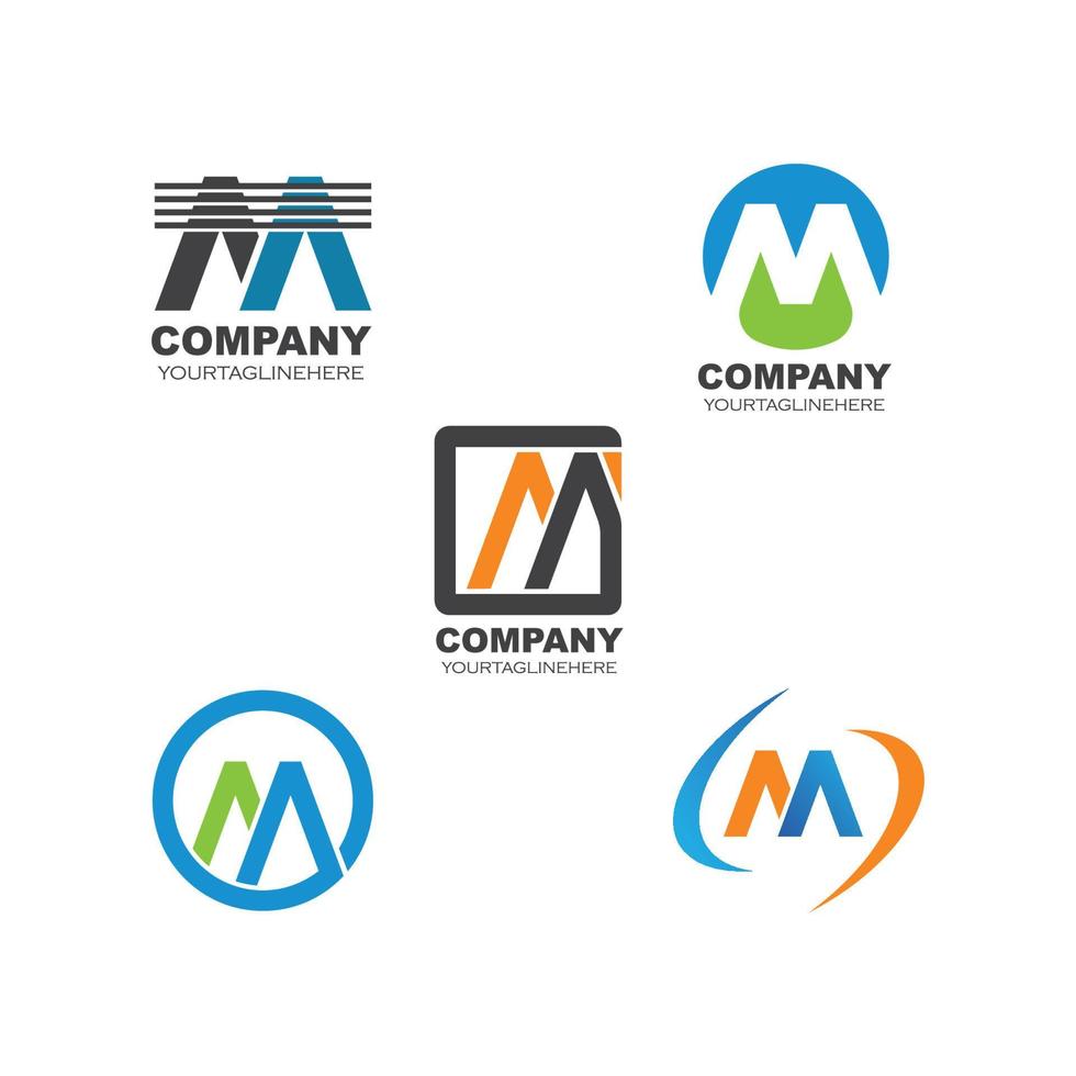 m letter company  logo icon vector