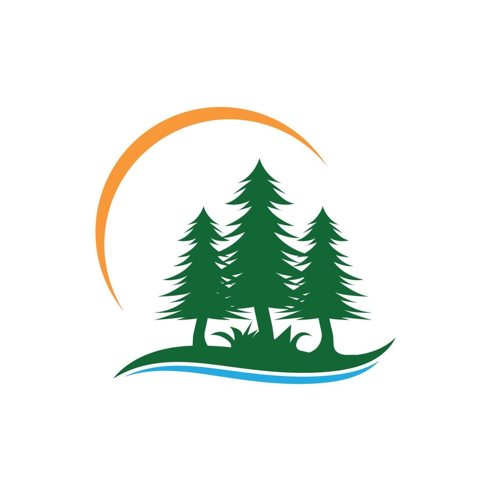 pines tree vector illustration design