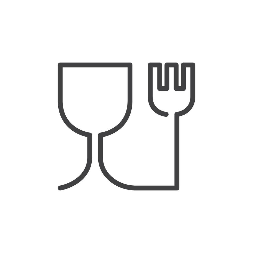 fork and glass  logo icon vector illustration