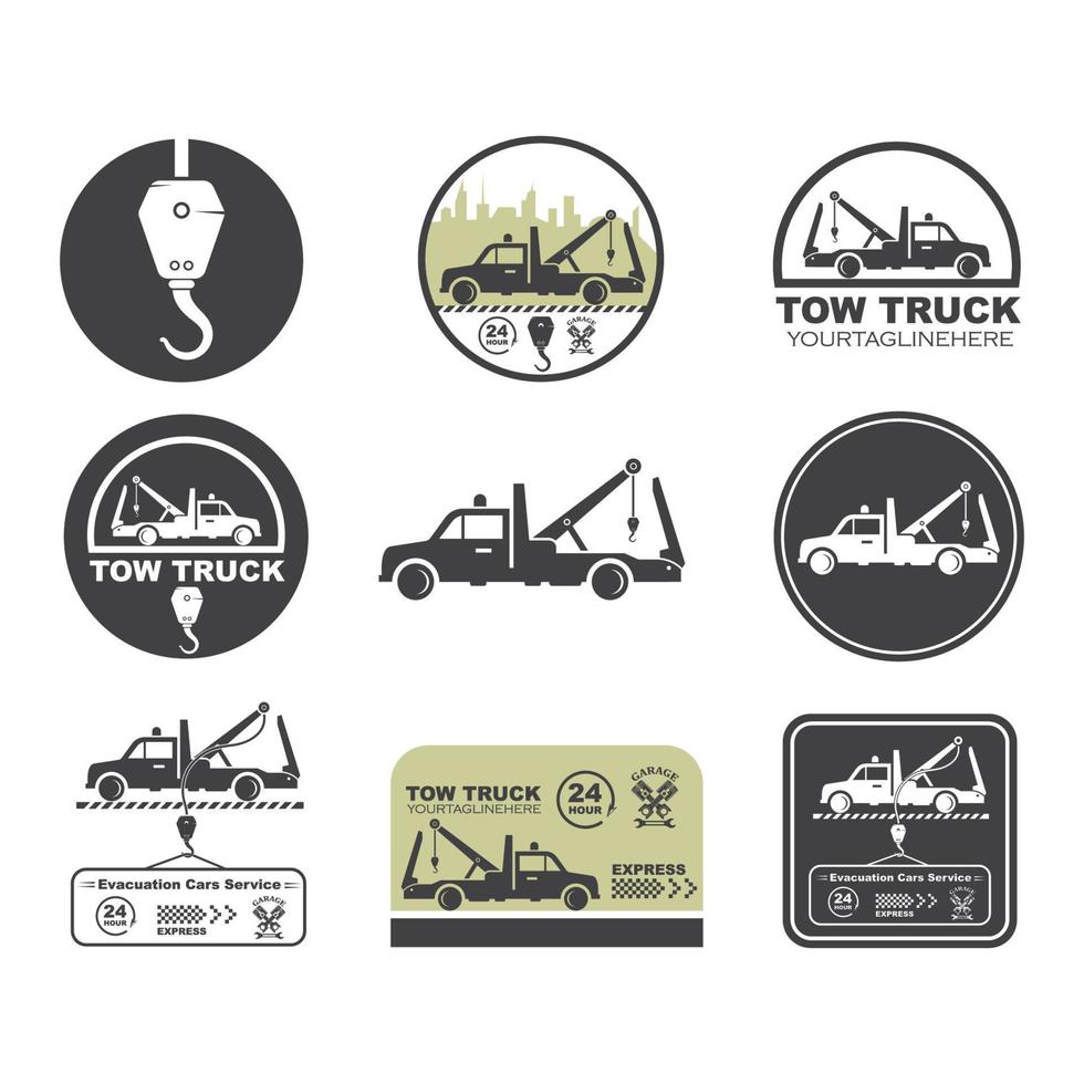 tow truck vector icon logo design