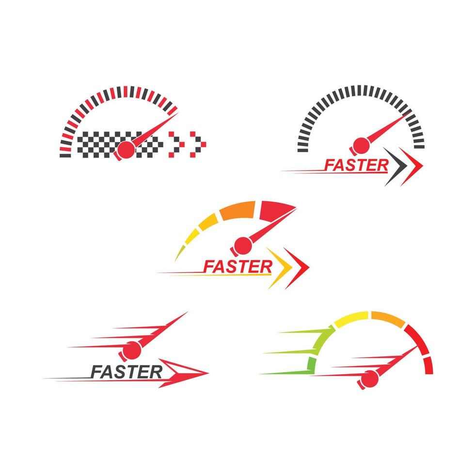 icono del logotipo de velocidad más rápida del concepto de carreras automotrices vector