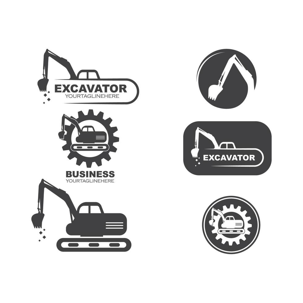 excavator icon logo vector design