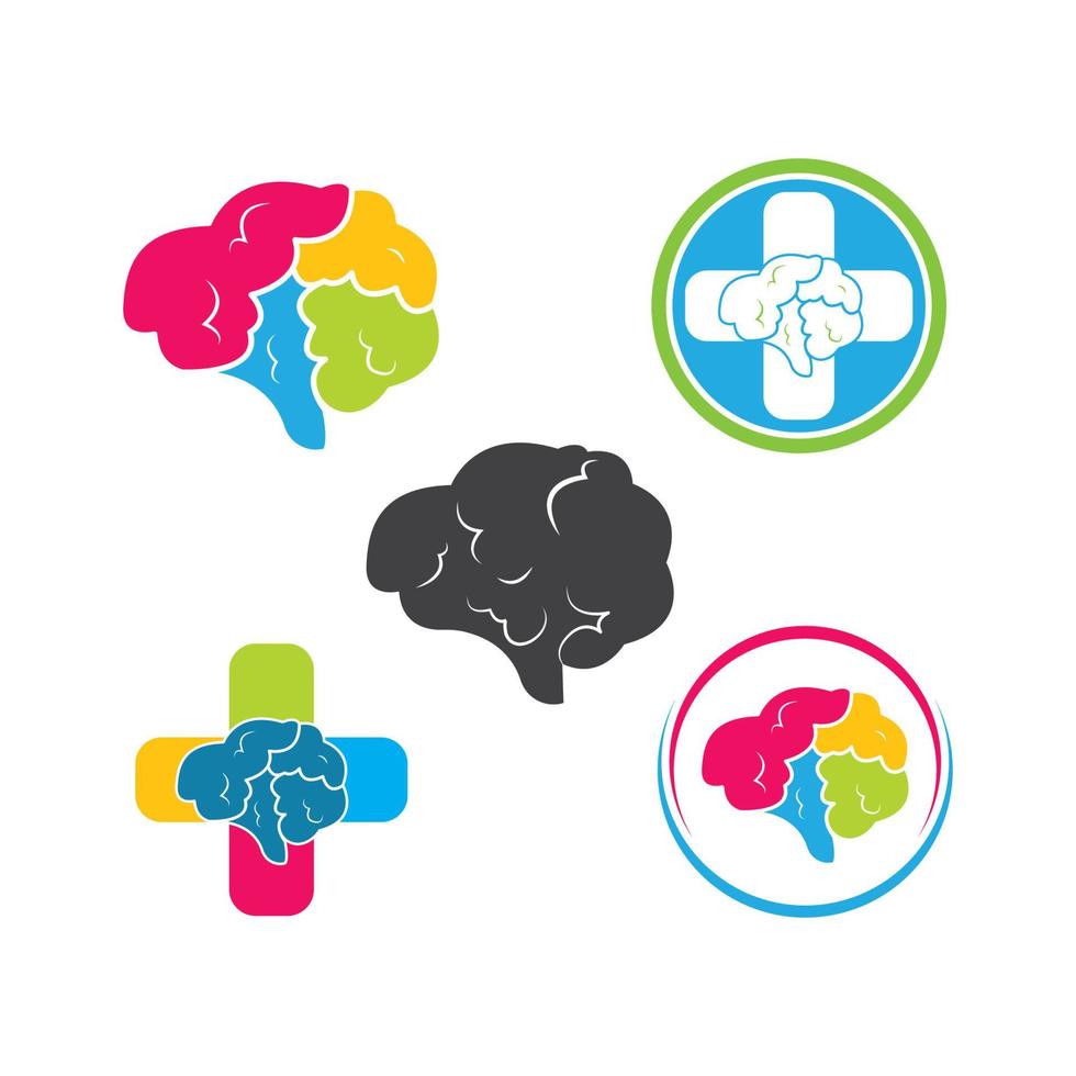 cerebro ilustración vector icono logo diseño