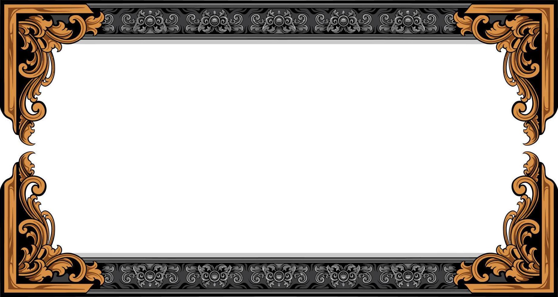 romantic classic engraved frame vector design