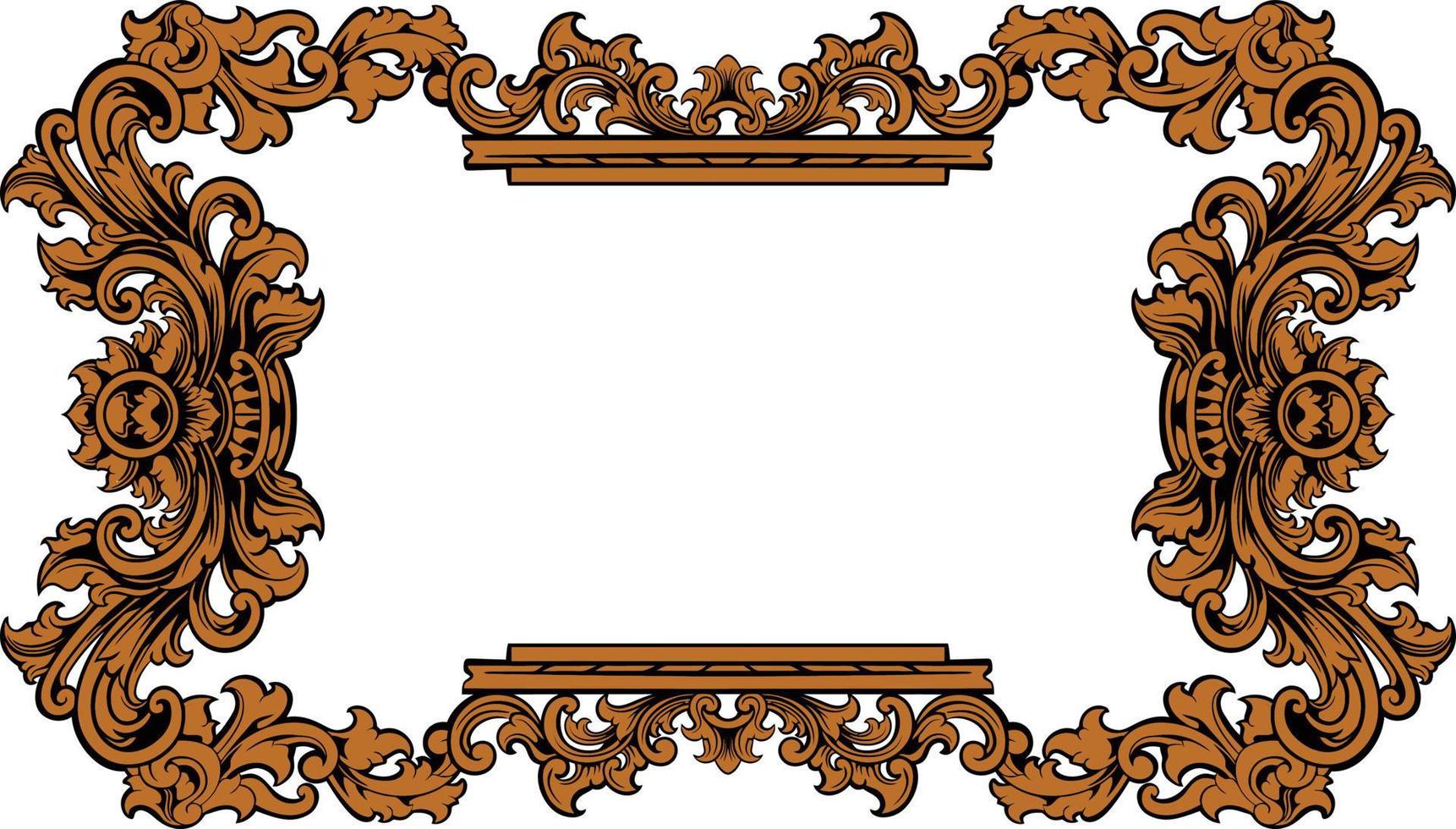 romantic classic engraved frame vector design