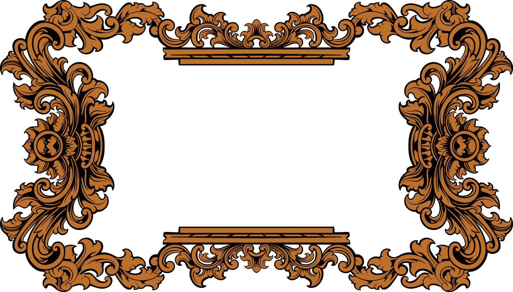 romantic classic engraved frame vector design