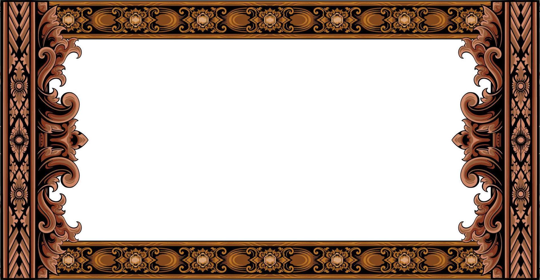 romantic classic engraved frame vector design