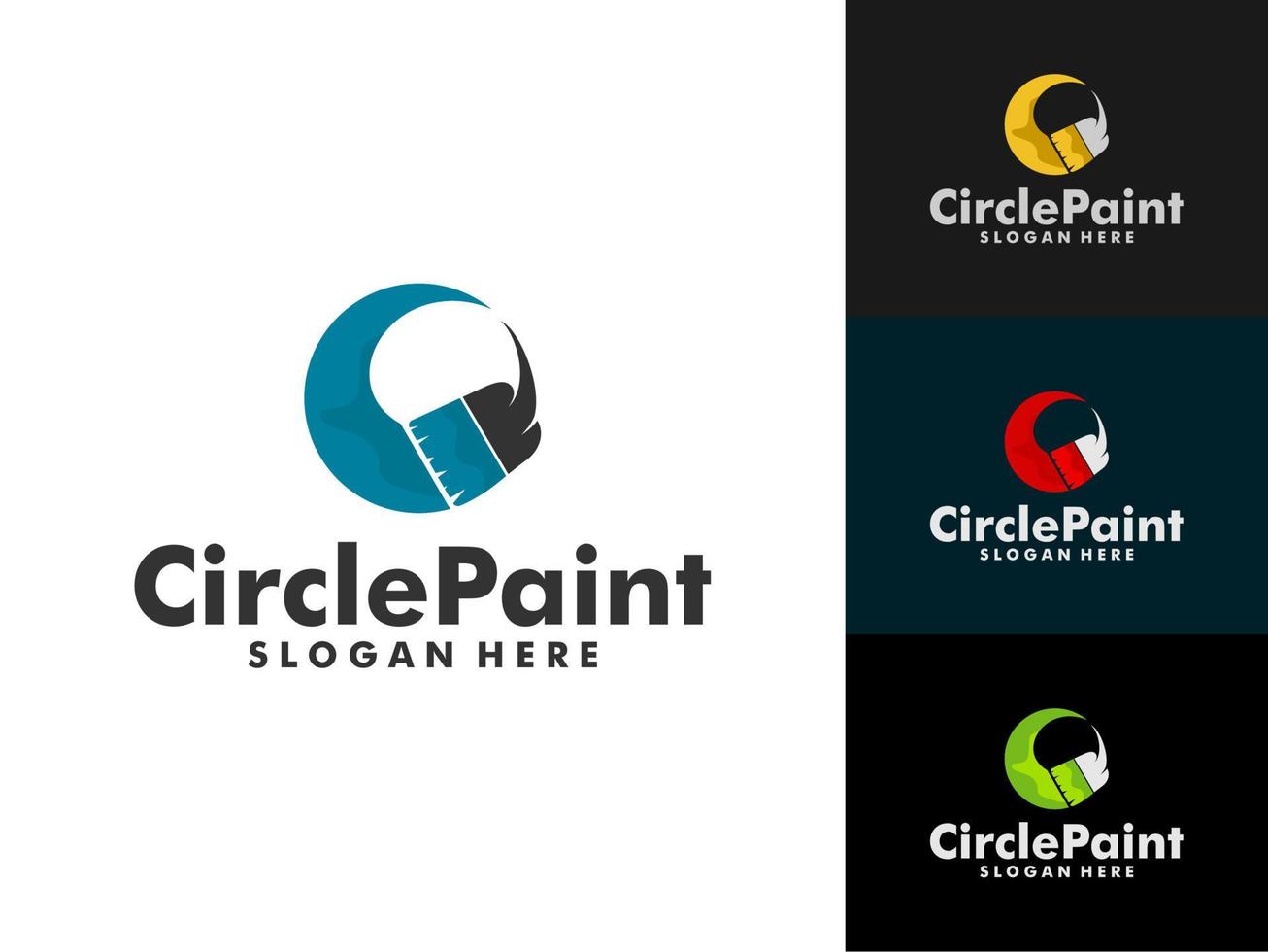 Circle Paint and Brush logo vector, Creative concept of paint design vector