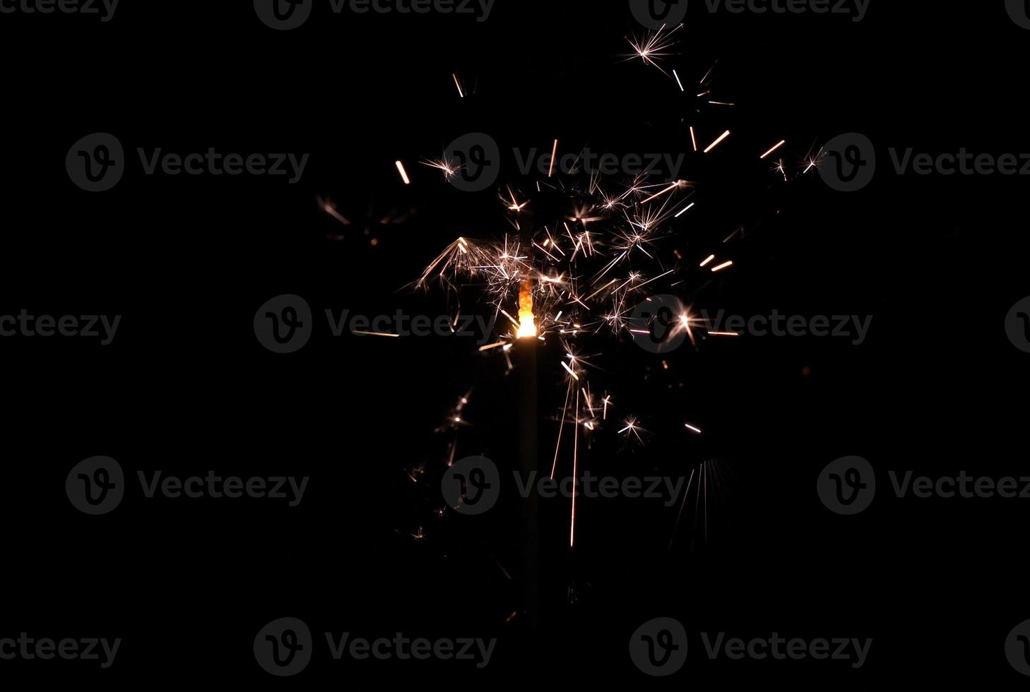 Shiny sparkles new year torch fountain photo