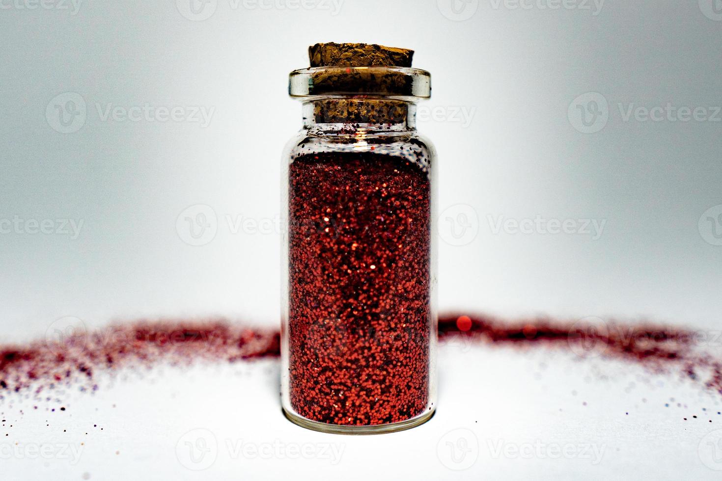 Glitter glass decorative red gloss jar shimmer jewels photo