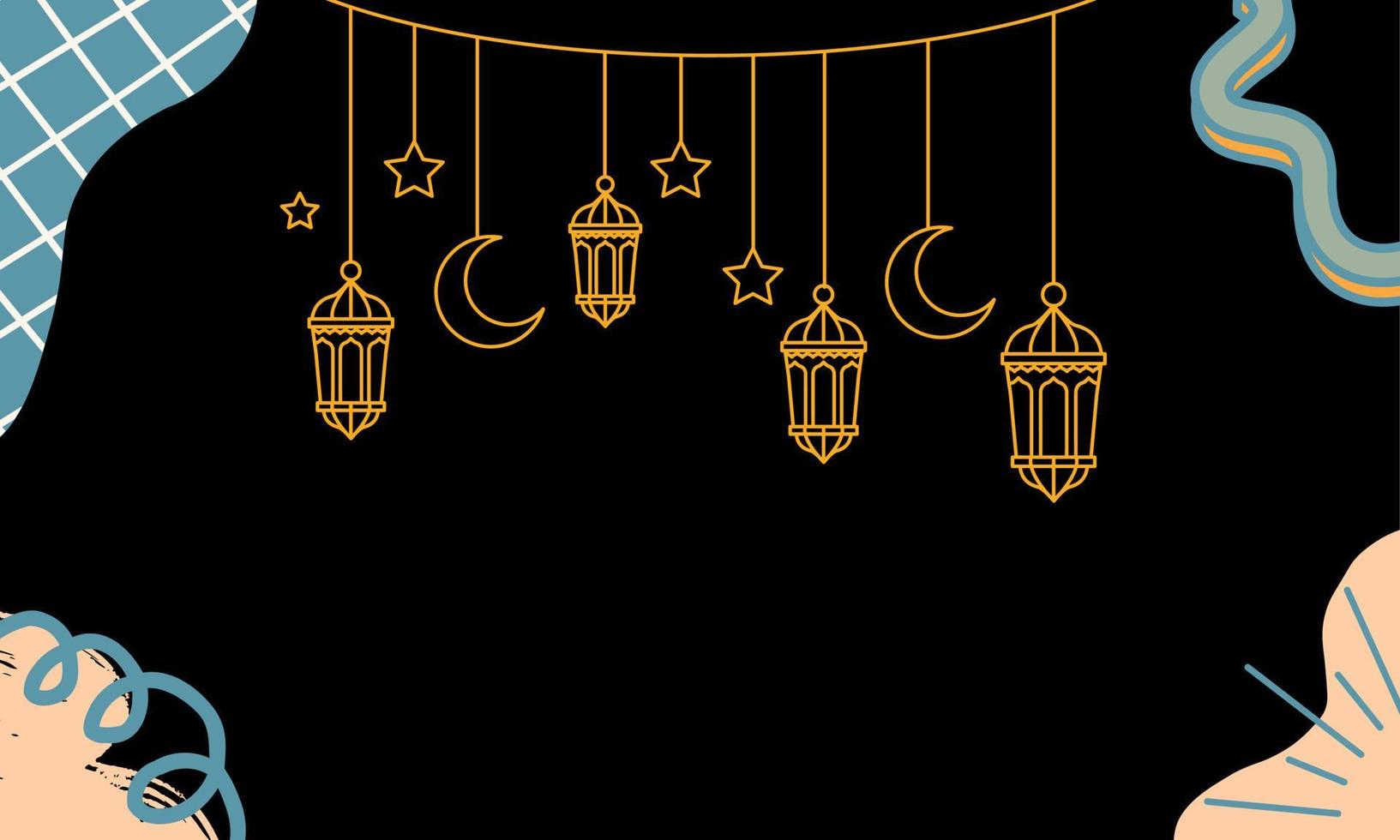 Lantern vector design illustration, Ramadan greeting cards vector