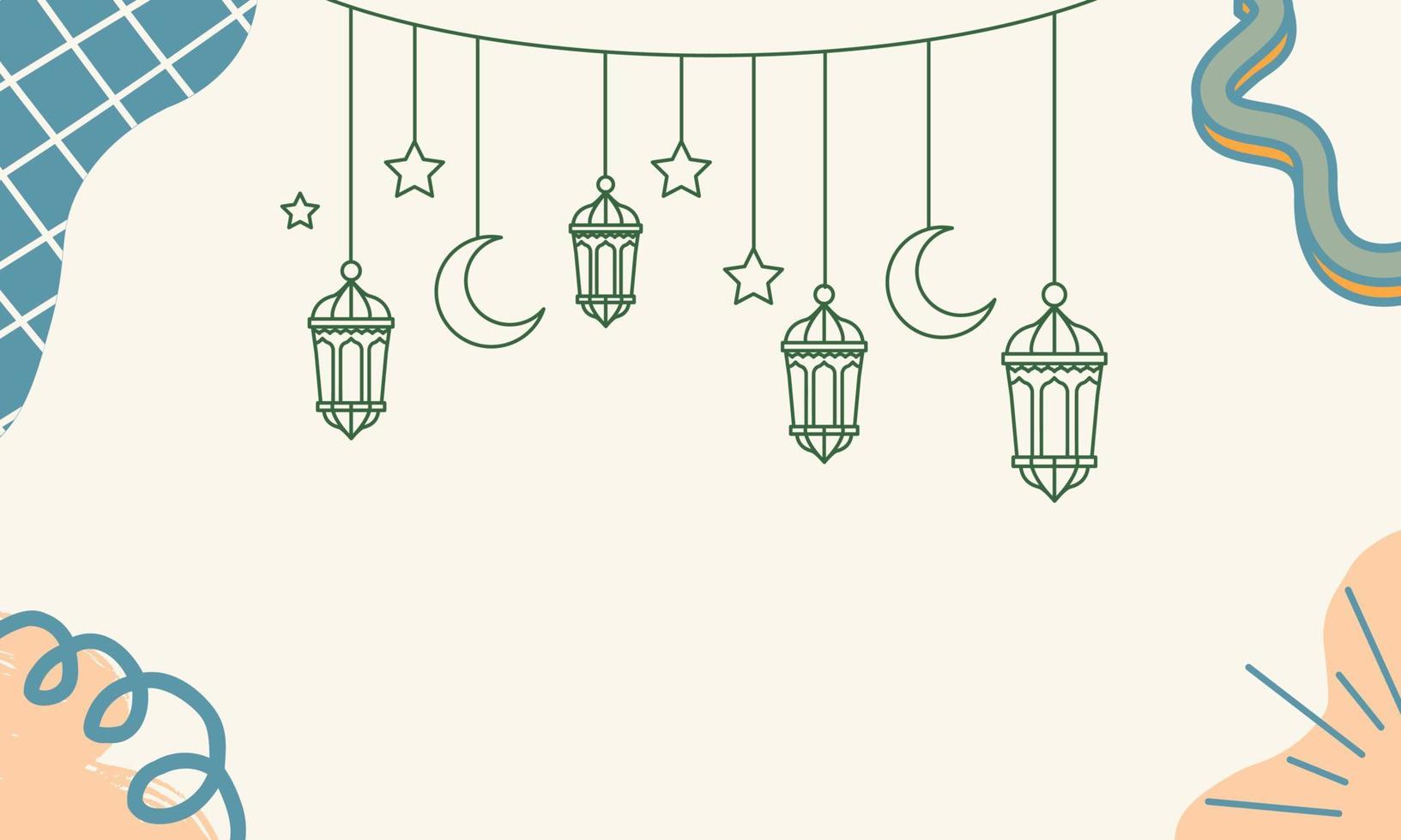 Ramadan background Islamic concept with lantern, vector illustration