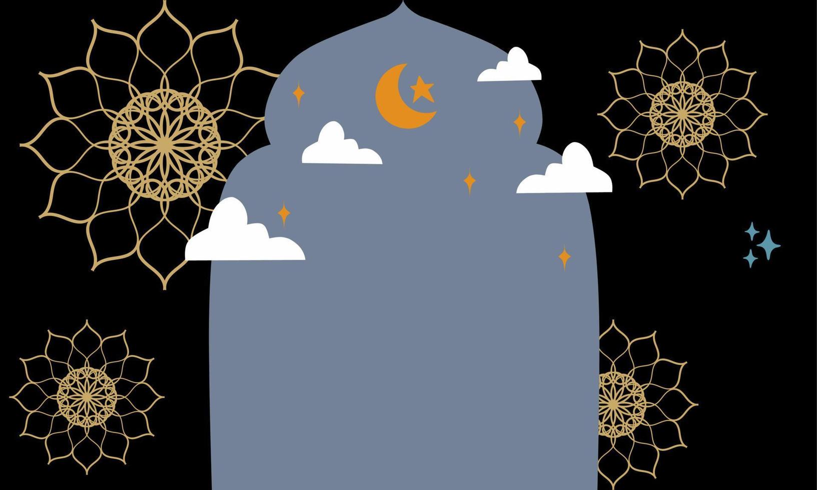 Ramadan background moon and stars concept, background vector design illustration