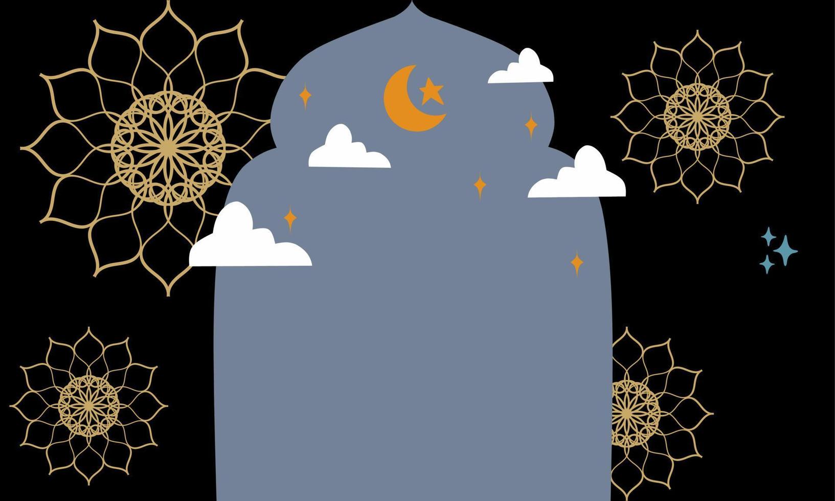 Ramadán antecedentes Luna y estrellas concepto, antecedentes vector diseño ilustración