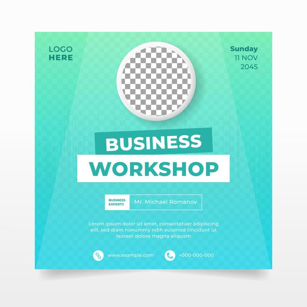 Green Business Workshop Flyer or Social Media Banner vector