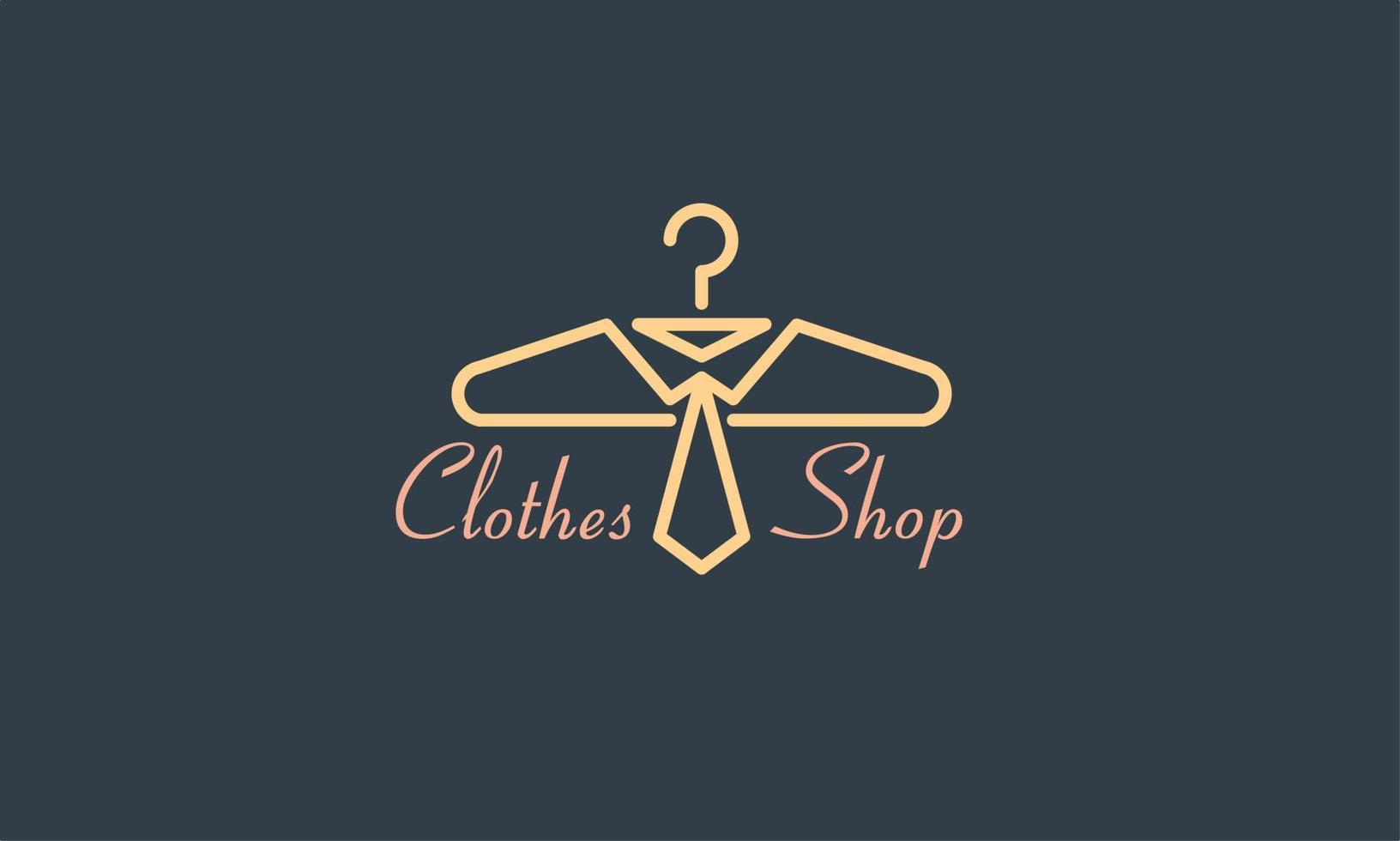 suit logo design template. Coat hanger and suit shop shape vector editable logo design.