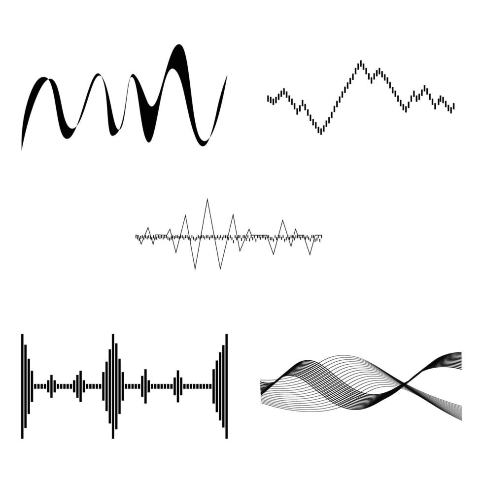 sonido ola espectro icono vector