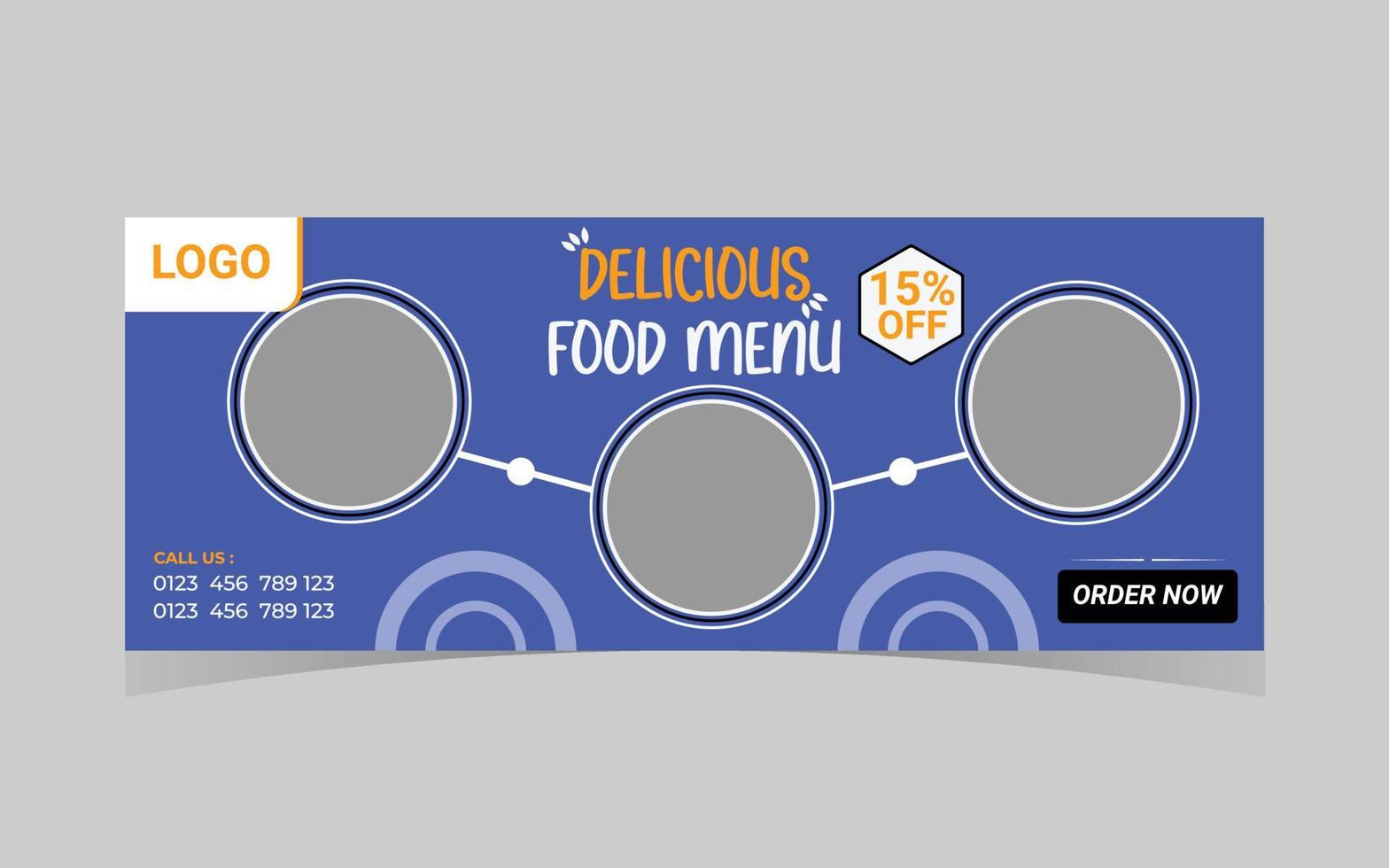 Food banner design template vector