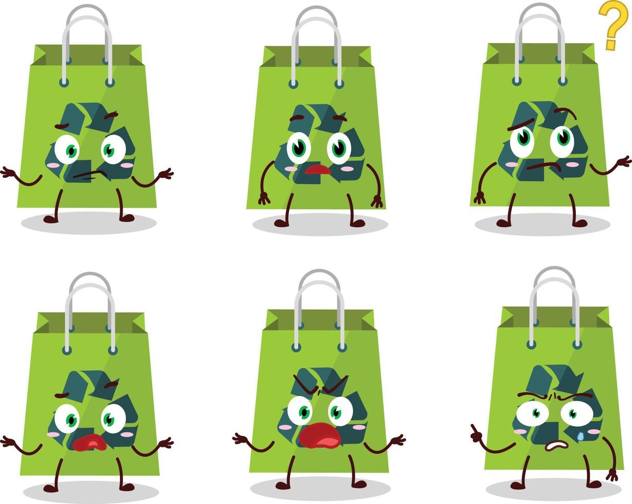 Cartoon character of recycle bag with what expression vector