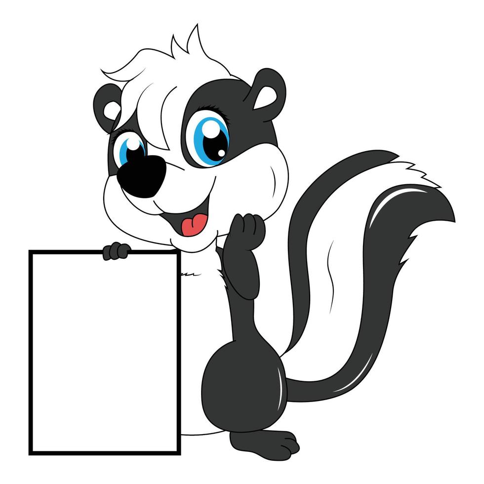 cute skunk animal cartoon illustration graphic vector