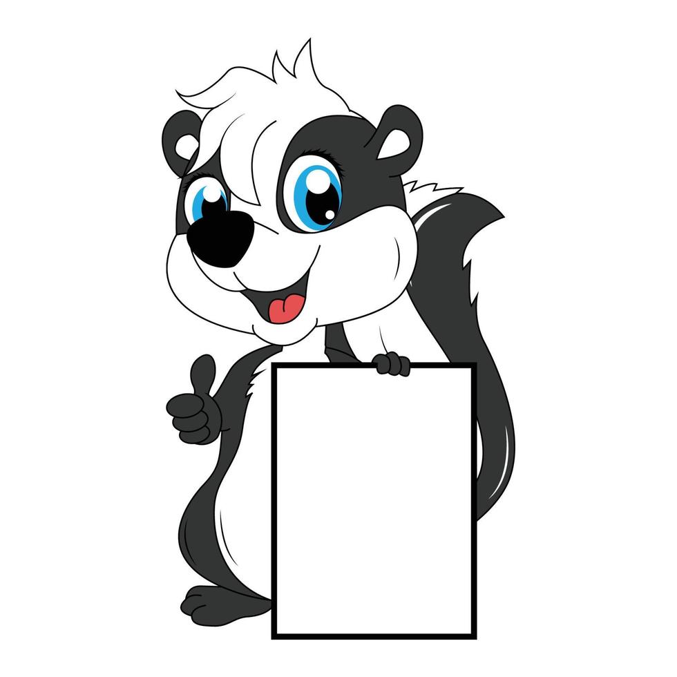 cute skunk animal cartoon illustration graphic vector