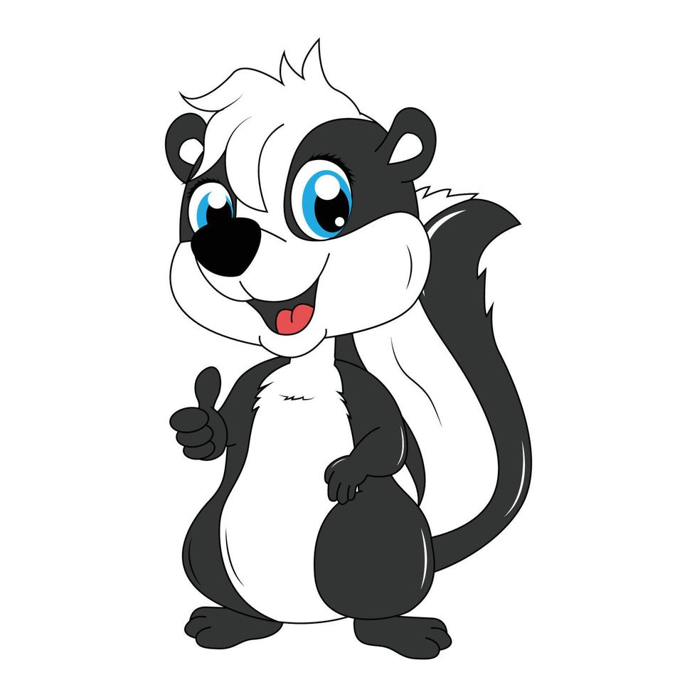 cute skunk animal cartoon illustration graphic vector