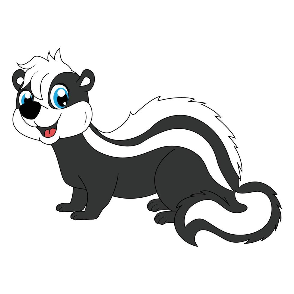 cute skunk animal cartoon illustration graphic vector