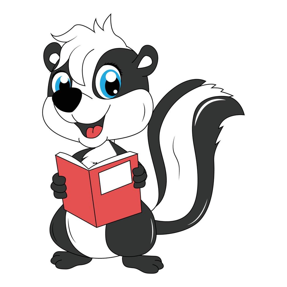 cute skunk animal cartoon illustration graphic vector