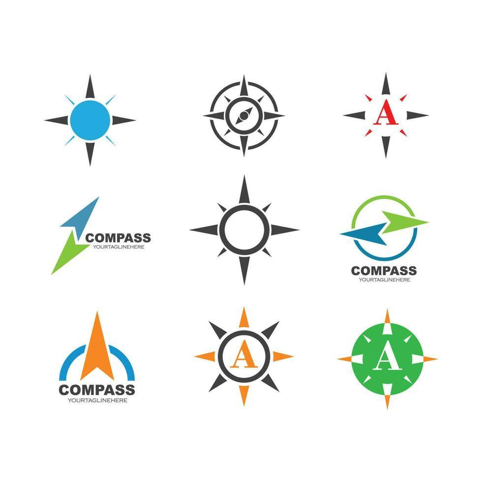 compass logo vector tempate ilustration