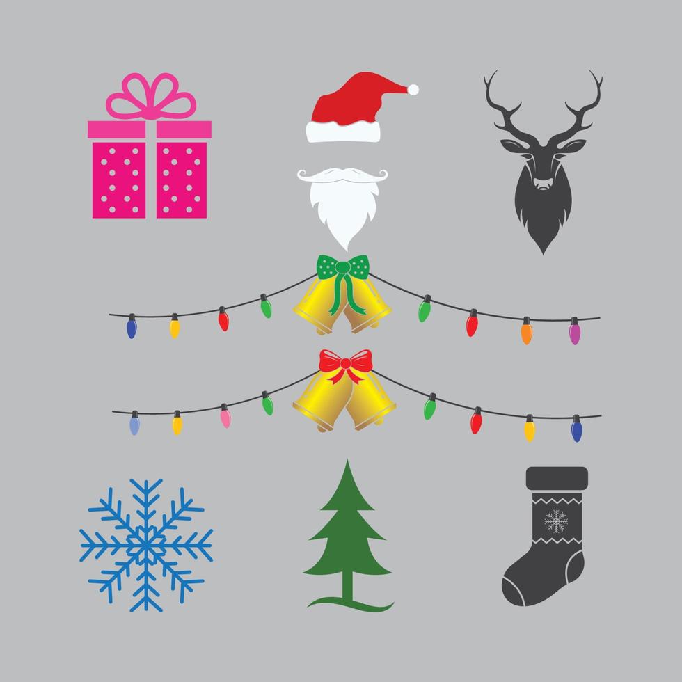 Navidad icono conjunto decoración vector ilustración